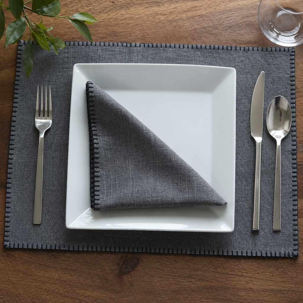 Mantel Gris Sereno · Algodón Natural